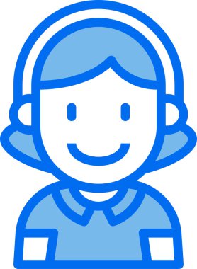 çocuk Avatar. çocuk, kız vektör illüstrasyonu 