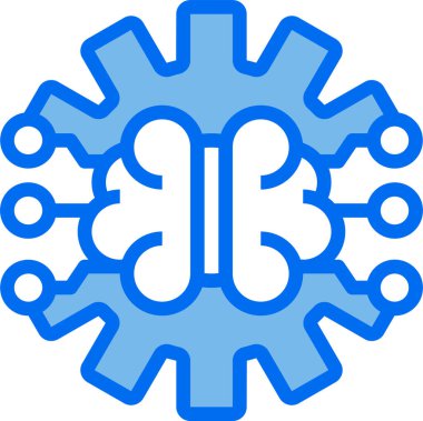 İnsan beyni simgesi, vektör illüstrasyonu