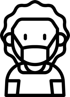 çocuk Avatar. Tıbbi maske takan çocuk