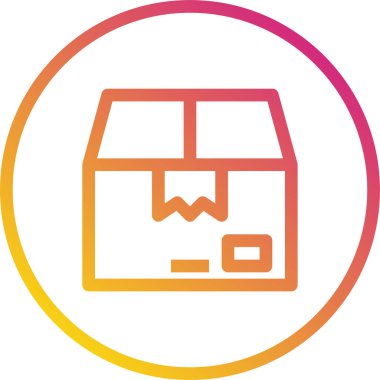 karton kutu düz simgesi, vektör illüstrasyonu