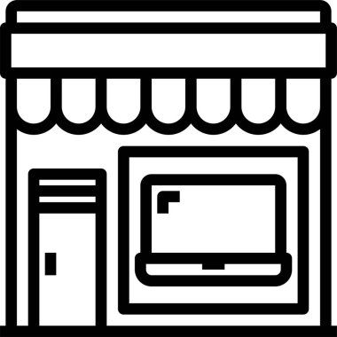 Basit modern dizüstü bilgisayar simgesi, vektör illüstrasyonu