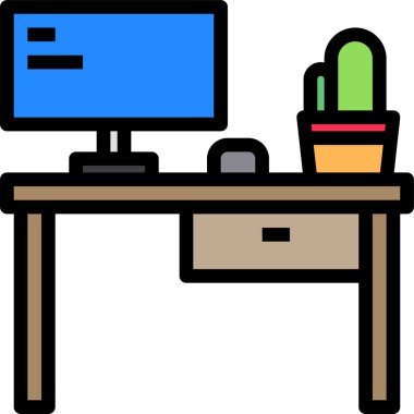 Bilgisayarın stil minimalist vektör simgesi