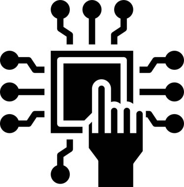 Dijital işlemci simgesi. Çip simgesi. Teknoloji simgesi