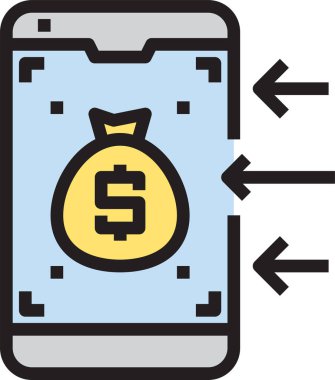 Finansal simge, iş simgesi, para simgesi, vektör illüstrasyonu 