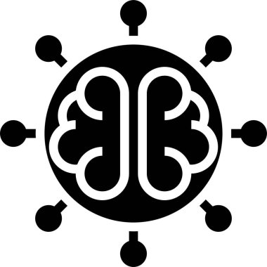 İnsan beyni simgesi, vektör illüstrasyonu