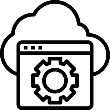 Bulut simgesi, düz tasarım vektör çizimi