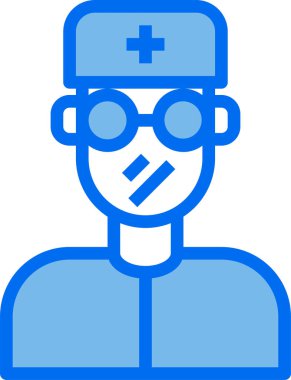 Doktor simgesi, beyaz arkaplanda vektör illüstrasyonu  