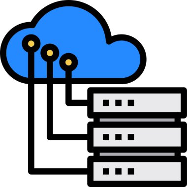 Bulut sunucu bilgisayarının vektör illüstrasyon simgesi