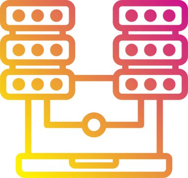 Bilgisayar sunuculuğunun minimalist vektör simgesi