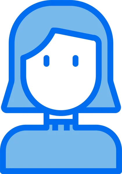 青い襟の女性のアバター — ストックベクタ
