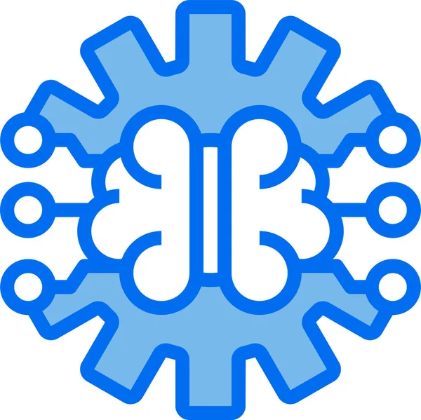 İnsan beyni simgesi, vektör illüstrasyonu