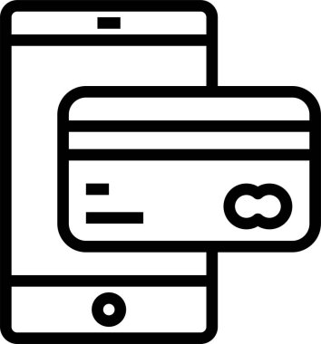 Mobil alışveriş ödeme ikonu vektör illüstrasyonu