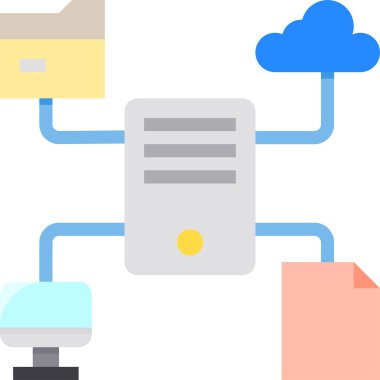 Veritabanı kavramının minimalist vektör simgesi 