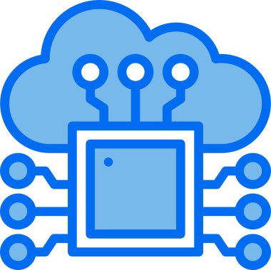 Dijital işlemci simgesi. Çip simgesi. Teknoloji simgesi