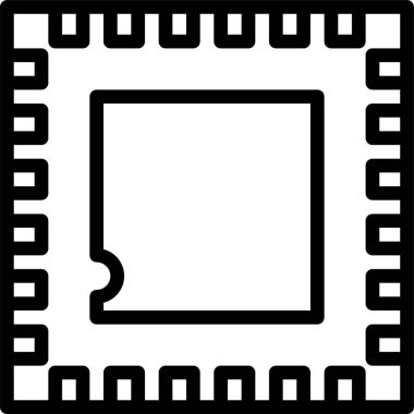 Dijital işlemci simgesi. Çip simgesi. Teknoloji simgesi