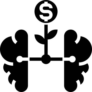 Basit modern fikir simgesi, vektör illüstrasyonu