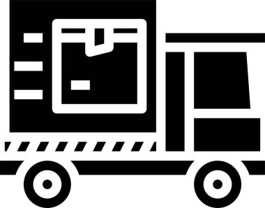 Yük kamyonunun minimalist vektör simgesi