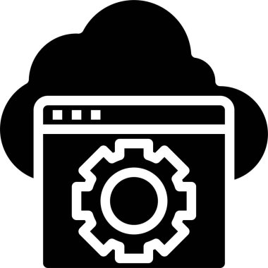 Bulut simgesi, düz tasarım vektör çizimi