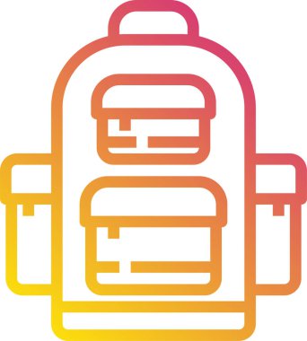 Modern tasarım minimalist vektör simgesi, sırt çantası