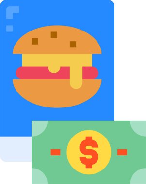 Hamburger yemek ikonu. Çevrimiçi gıda siparişi kavramı