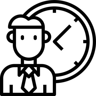 Saat simgesi, vektör illüstrasyonu 