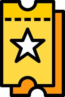 bilet simgesi ve vektör illüstrasyonu beyaz arkaplanda izole edildi  