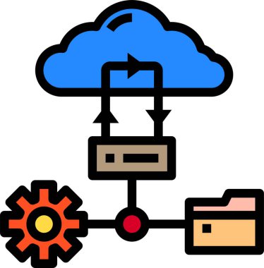 Veritabanı kavramının minimalist vektör simgesi 