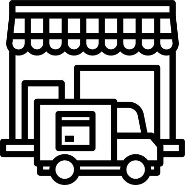 Dağıtım kavramının minimalist vektör simgesi 