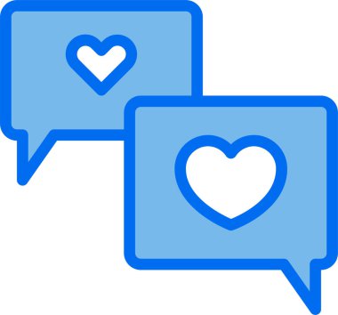 Kalp sevgisi sohbet mesajlarının vektör illüstrasyon simgesi