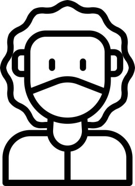 Maske tasarımı erkek avatarı, vektör illüstrasyonu  