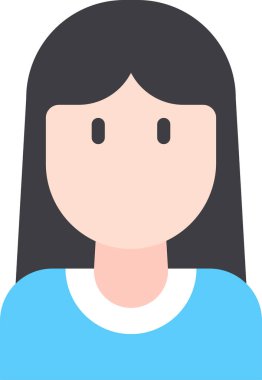 Avatar kadın simge vektör illüstrasyonu