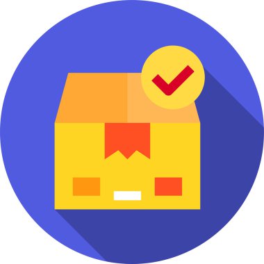 karton kutu düz simgesi, vektör illüstrasyonu