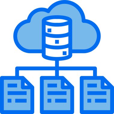 Bulut ağının vektör illüstrasyon simgesi 