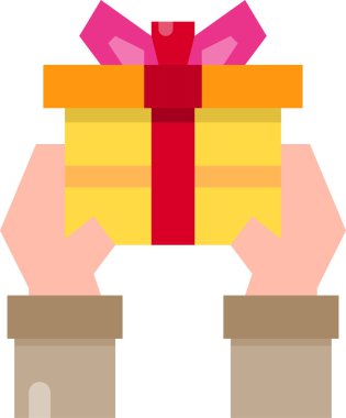 Hediye kutusunun vektör illüstrasyon simgesi