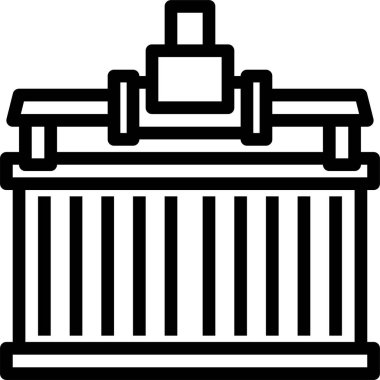 Kargo taşıyıcı vincinin minimalist vektör simgesi