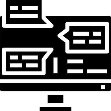 Bilgisayar monitörünün minimalist vektör simgesi