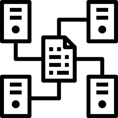 Veritabanı kavramının minimalist vektör simgesi 