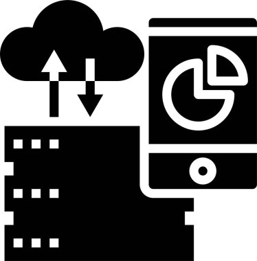 Bulut sunucu bilgisayarının vektör illüstrasyon simgesi