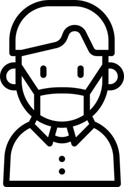 çocuk Avatar. Tıbbi maske takan çocuk