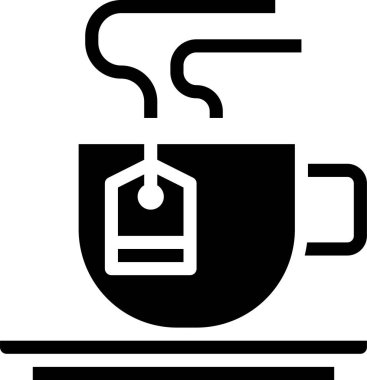 sıcak çay fincanı simgesi, vektör illüstrasyonu