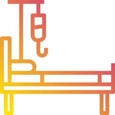 Hastane vektör illüstrasyonunda tıbbi yatak 