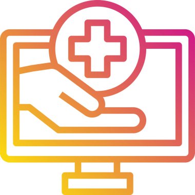 Bilgisayar monitörünün minimalist vektör simgesi