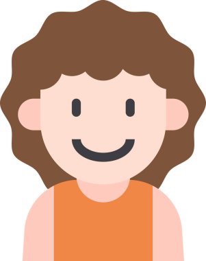 çocuk Avatar. çocuk, kız vektör illüstrasyonu 