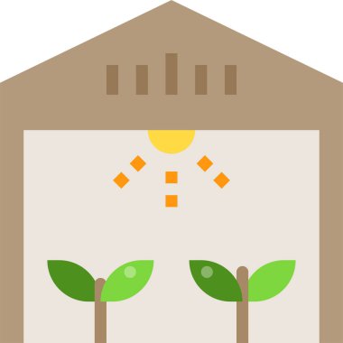 ahır inşa simgesi vektör illüstrasyonu