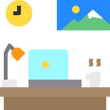 Saat simgesi, vektör illüstrasyonu 