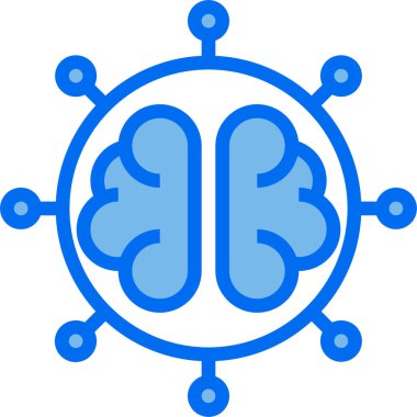 İnsan beyni simgesi, vektör illüstrasyonu