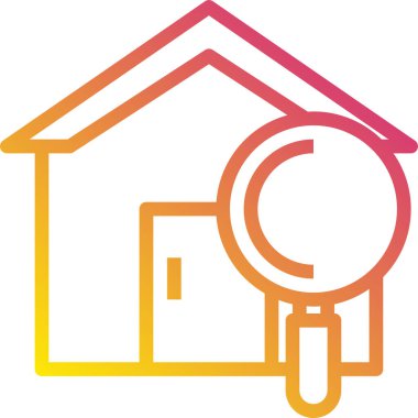 ev vektör illüstrasyonunun düz simgesi