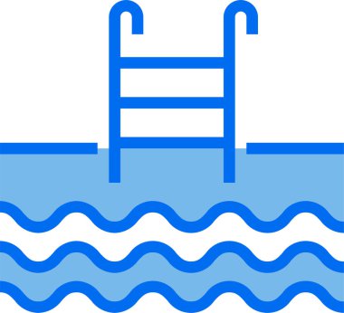 yüzme havuzu vektör çizgisi simgesi.