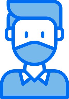 Maske tasarımı erkek avatarı, vektör illüstrasyonu  