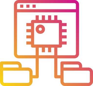 Dijital işlemci simgesi. Çip simgesi. Teknoloji simgesi